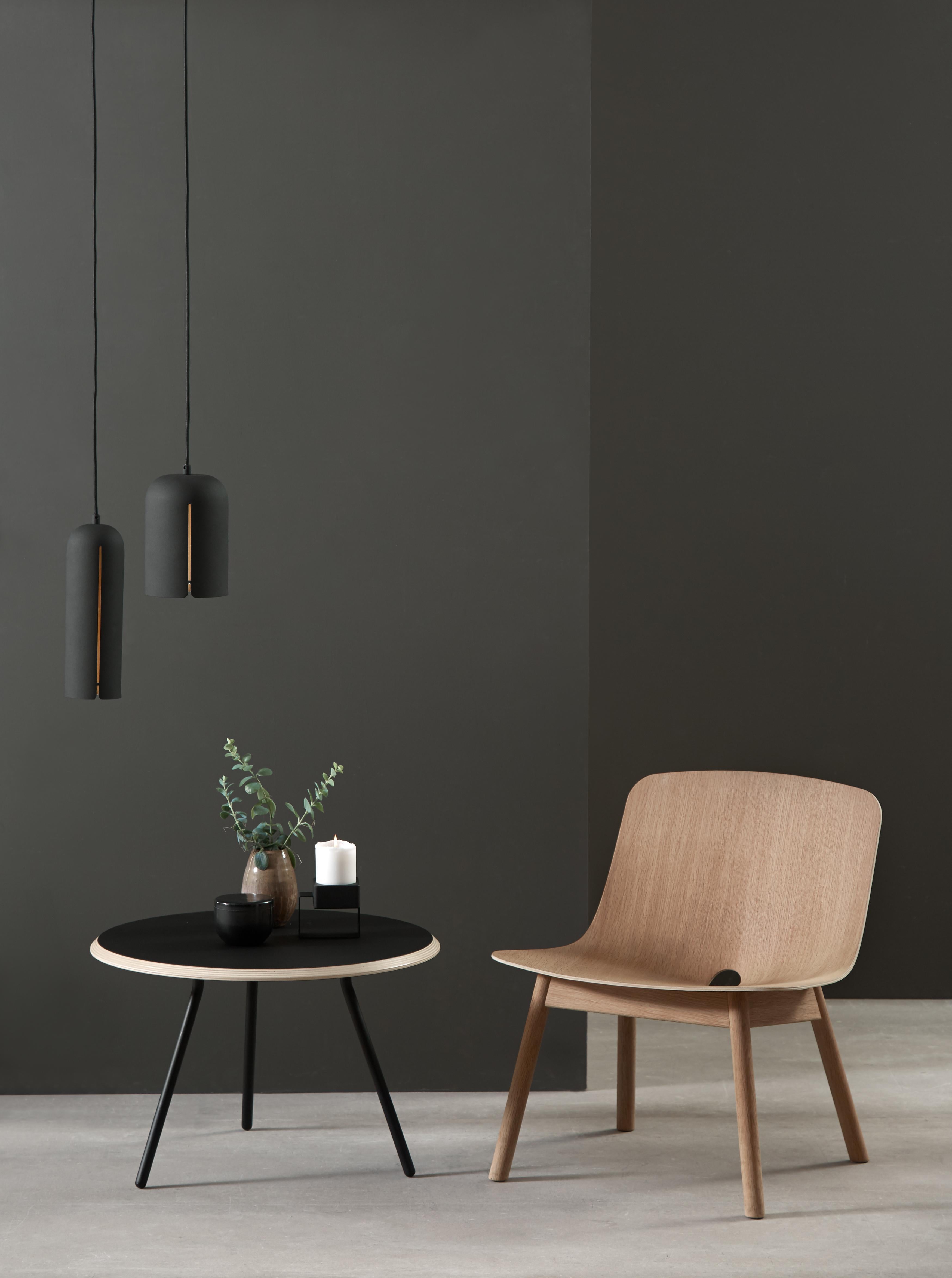 Metal Black Ash Soround Coffee Table 75 by Nur Design For Sale