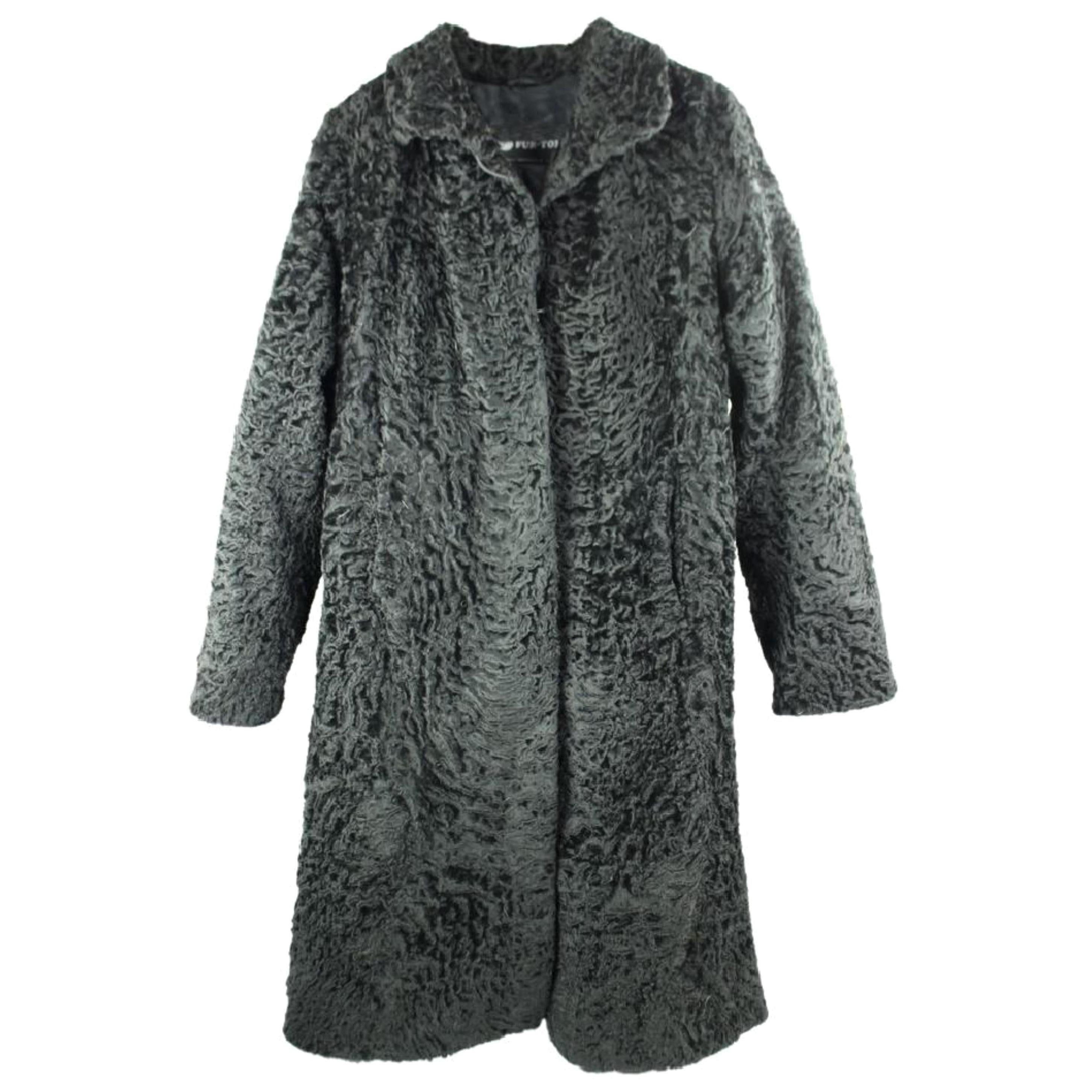 Black Astrakhan Furml5 Fur Coat For Sale