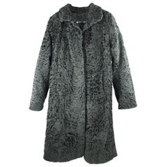 Vintage Black Astrakhan Furml5 Fur Coat