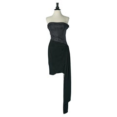 Black asymmetrical bustier cocktail dress Yves Saint Laurent ( no brand tag)
