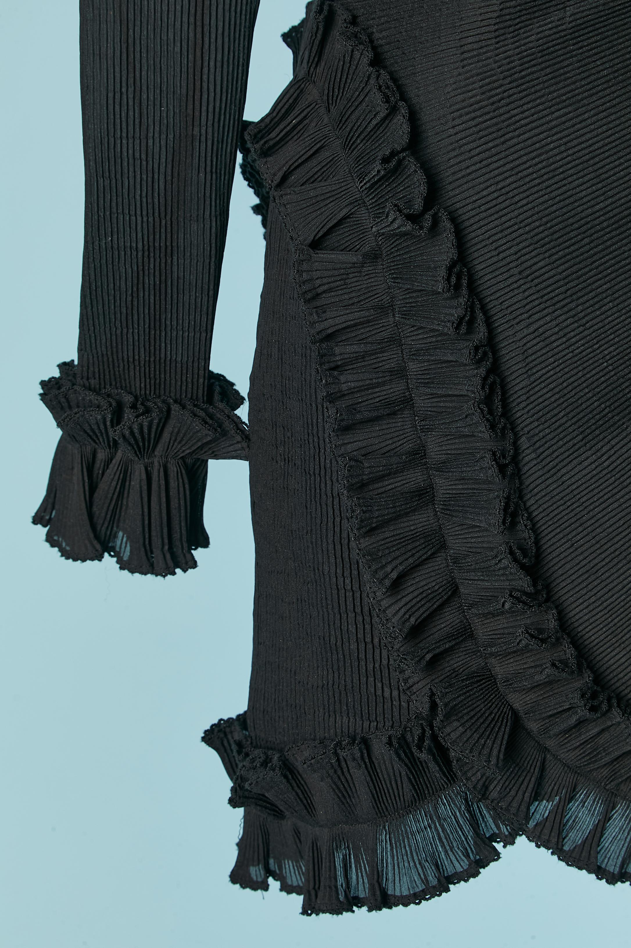 Vestido de cóctel negro asimétrico con volantes ZIMMERMANN en Excelente estado para la venta en Saint-Ouen-Sur-Seine, FR