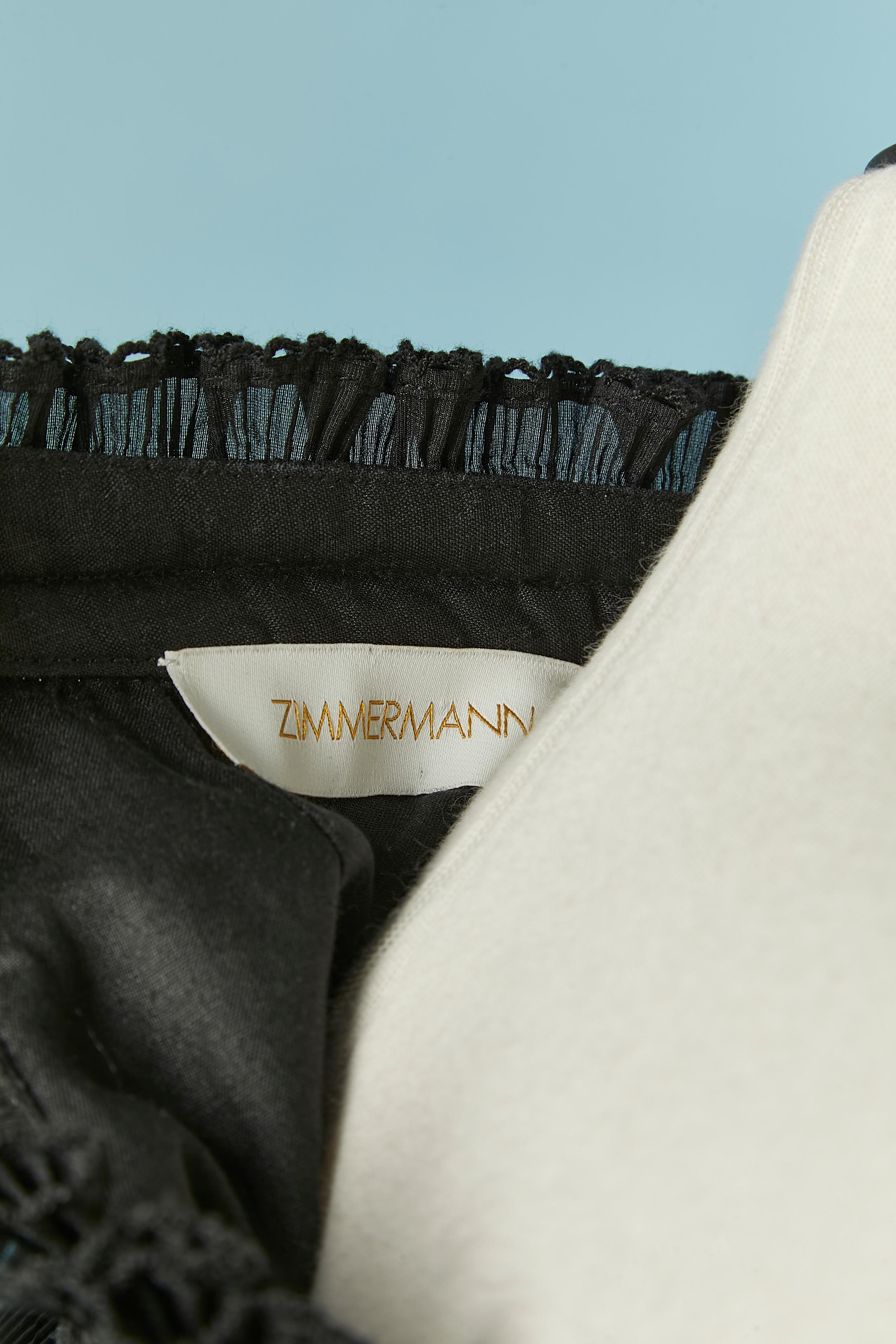 Vestido de cóctel negro asimétrico con volantes ZIMMERMANN en venta 3