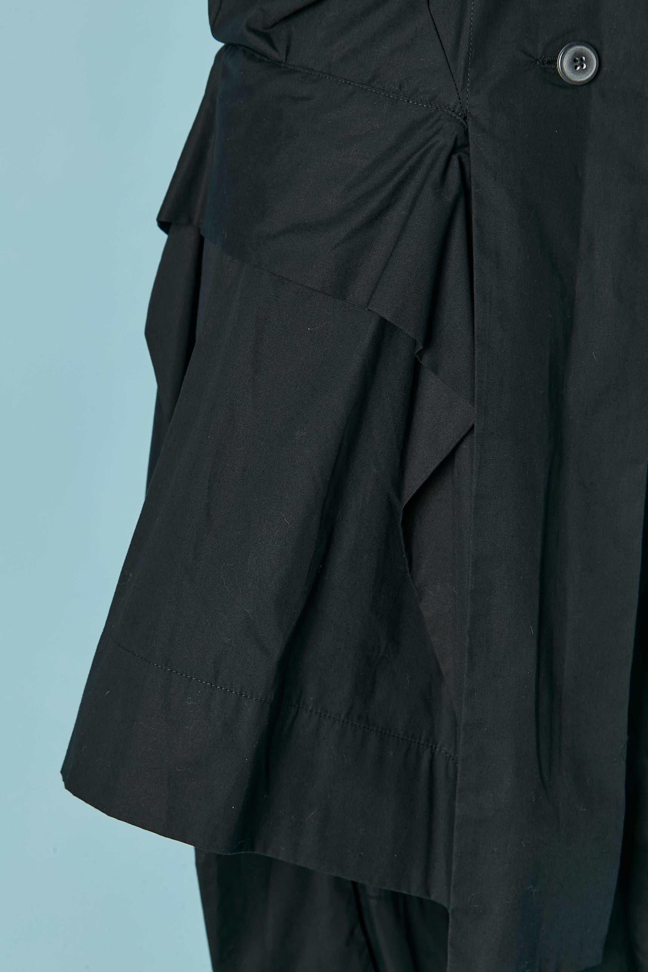 Black asymmetrical cotton chemise dress VIVIENNE WESTWOOD en Excelente estado para la venta en Saint-Ouen-Sur-Seine, FR