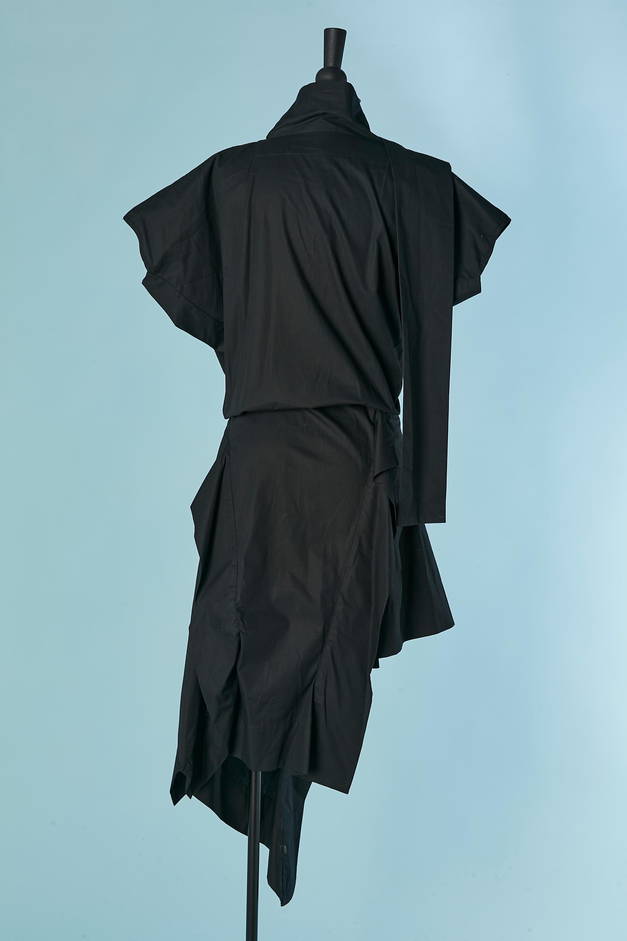 Black asymmetrical cotton chemise dress VIVIENNE WESTWOOD en venta 2