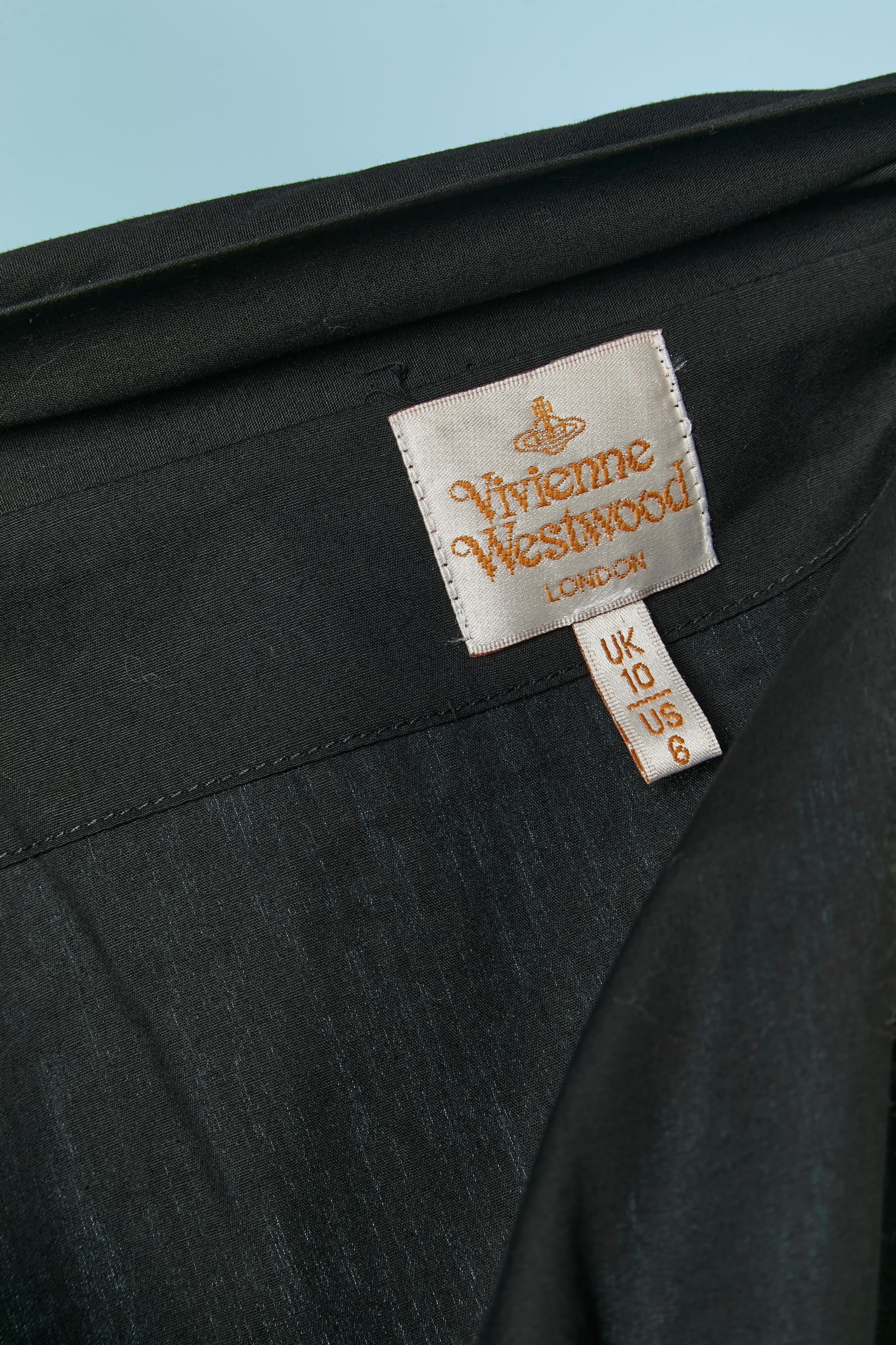 Black asymmetrical cotton chemise dress VIVIENNE WESTWOOD en venta 4
