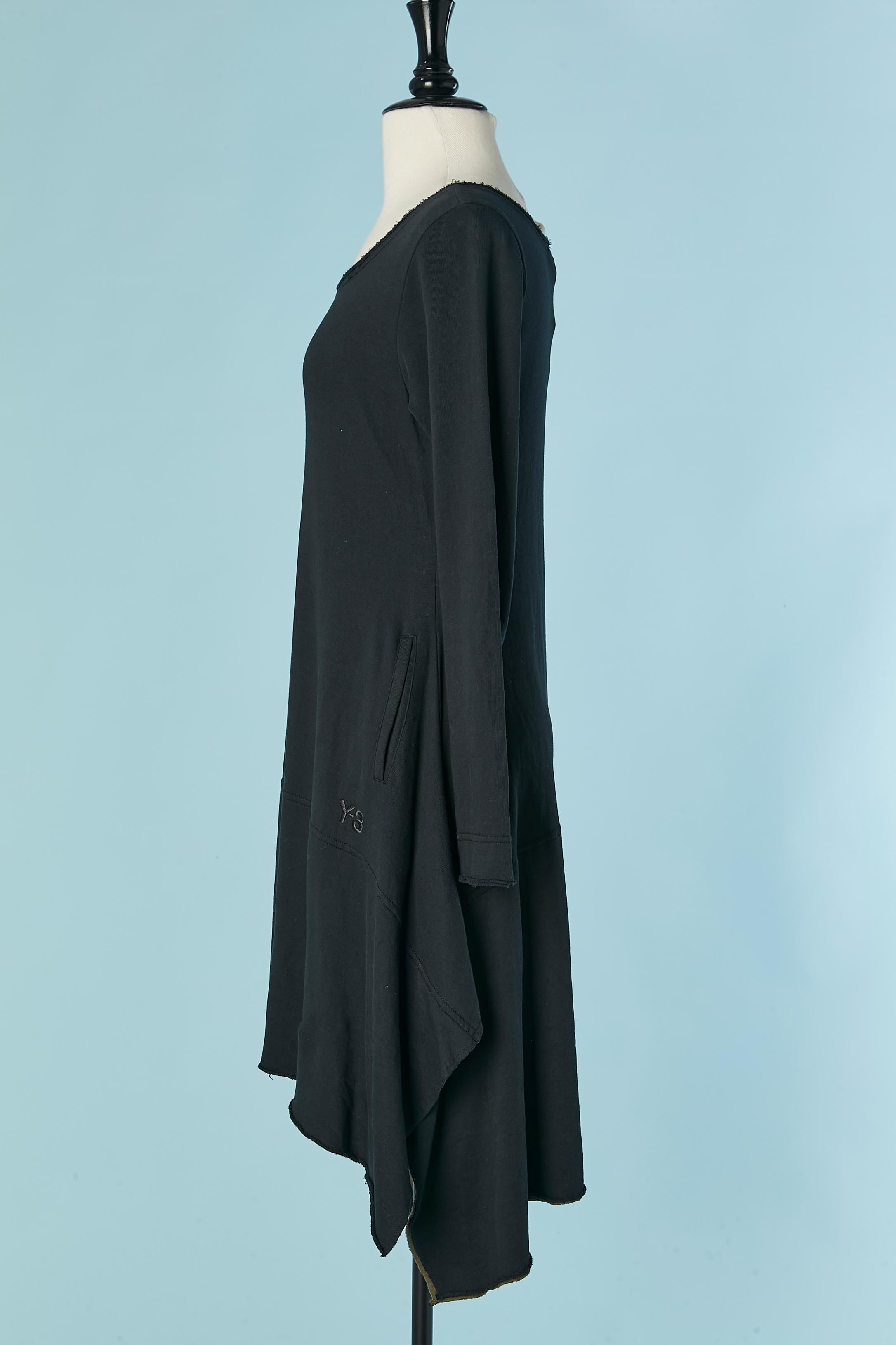 Donna Abito asimmetrico nero in jersey di cotone Y-3 YOHJI YAMAMoto's. in vendita