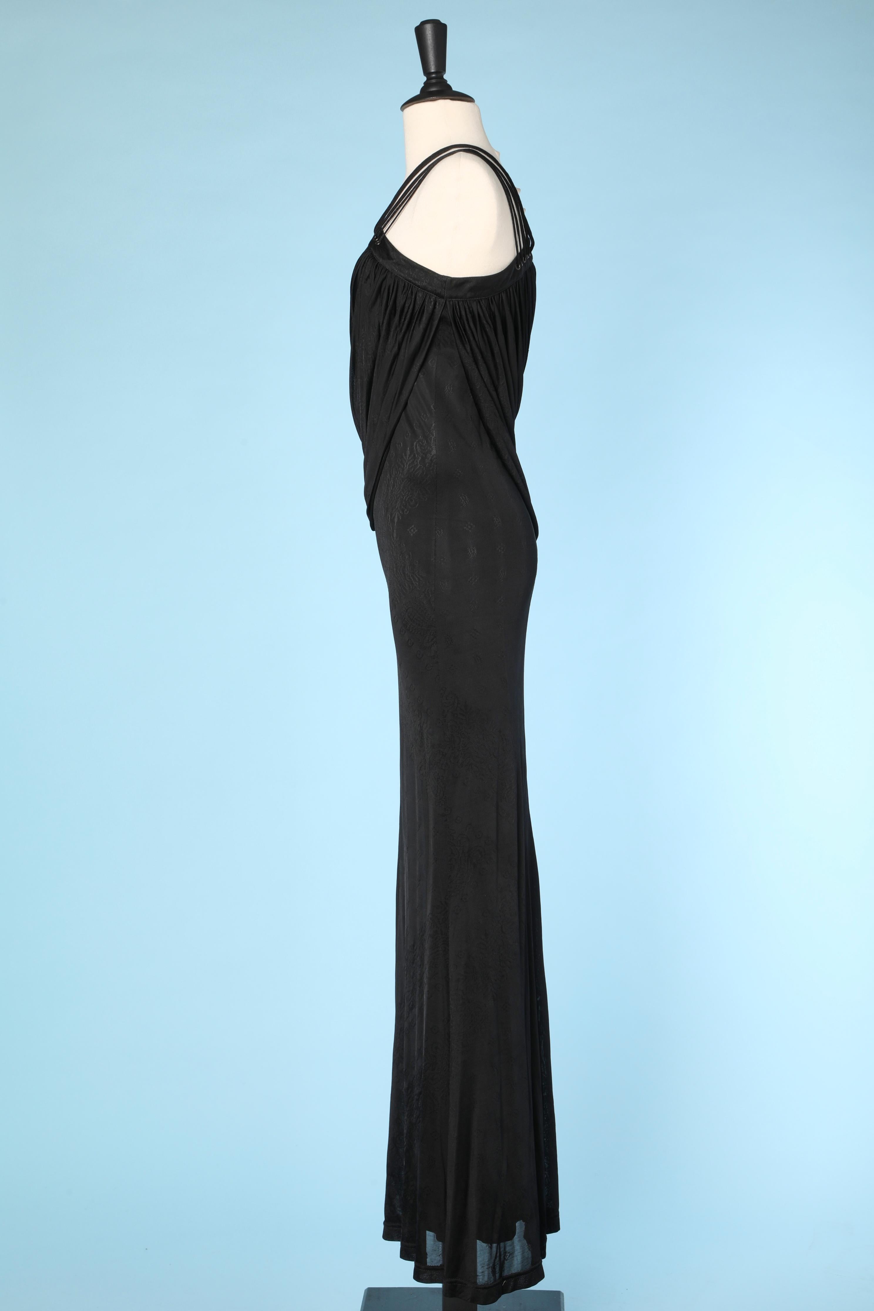 Black asymmetrical draped  evening gown Givenchy  In Excellent Condition For Sale In Saint-Ouen-Sur-Seine, FR
