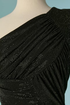 Schwarzes, asymmetrisches Abendkleid aus Jersey mit Strasssteinchen ALEXANDRE VAUTHIER