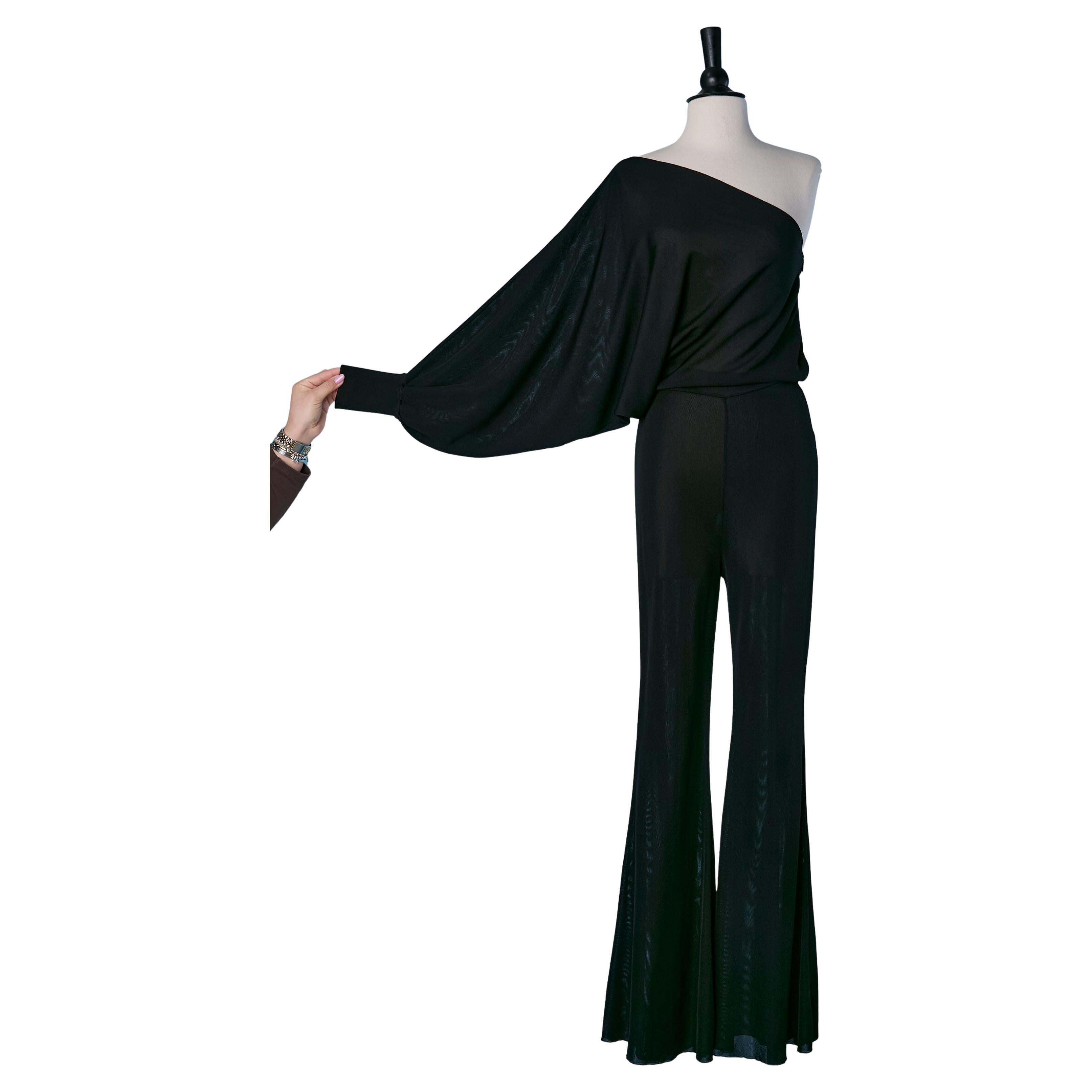 Black asymmetrical jersey Jumpsuit ALEXANDRE VAUTHIER