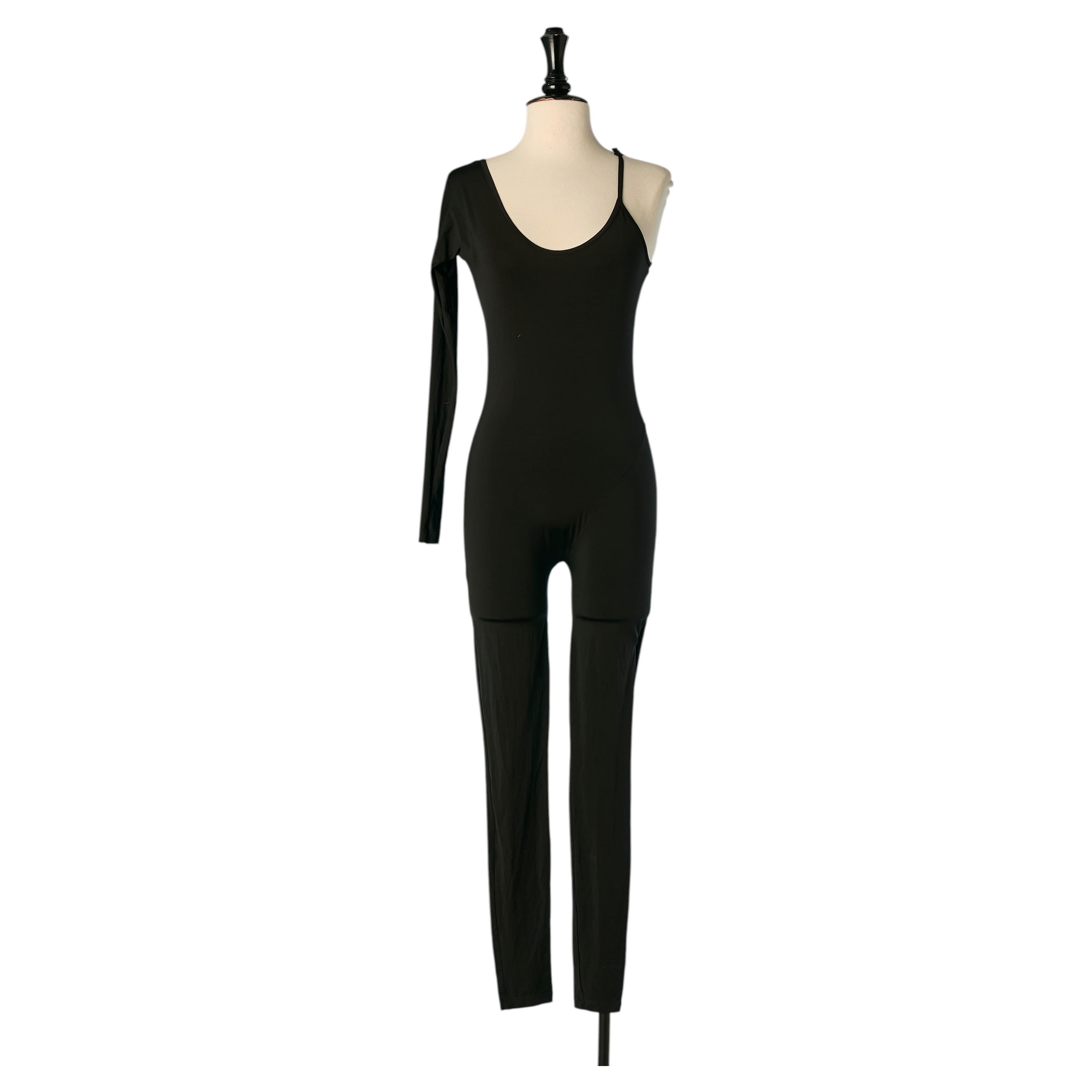 Combinaison asymétrique en jersey noir MARGIELA 1