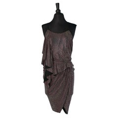 Black asymmetrical jersey mini slip dress with rhinestone ALEXANDRE VAUTHIER
