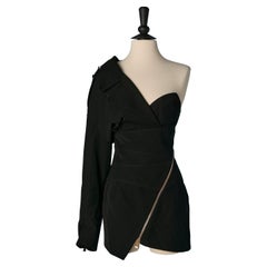 Black asymmetrical mini bustier dress ALEXANDRE VAUTHIER