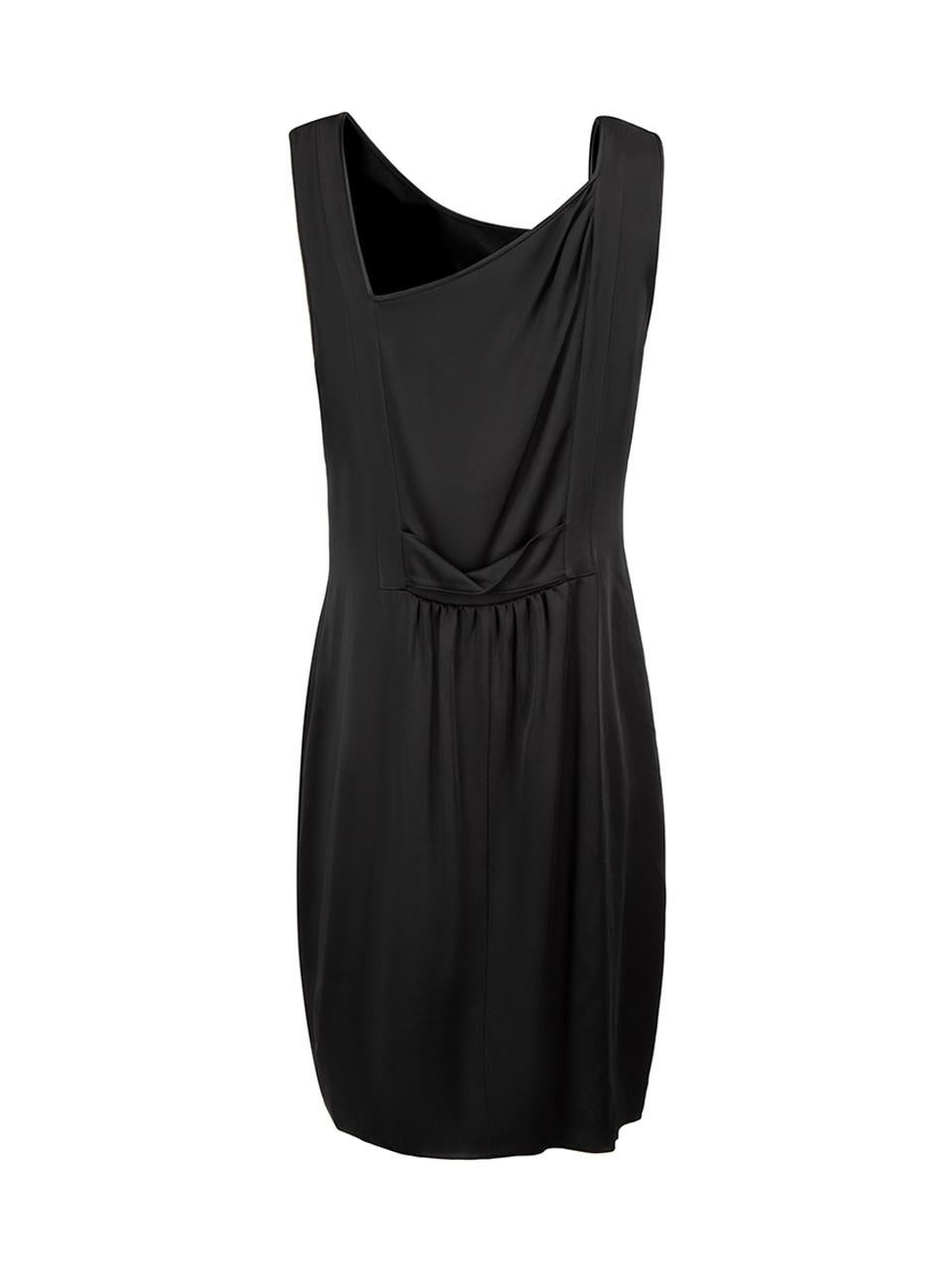 Black Asymmetrical Neck Mini Dress Size XXL In Good Condition For Sale In London, GB