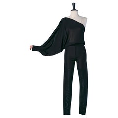 Black asymmetrical rayon jersey jumpsuit ALEXANDRE VAUTHIER Black asymmetrical rayon jersey jumpsuit ALEXANDRE VAUTHIER