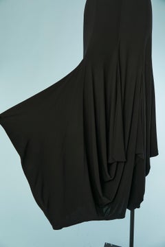 Schwarzer, asymmetrischer Rock aus Rayon von CHANEL