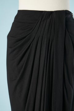 Schwarzer asymmetrischer Wickelrock aus Jersey Helmut Lang