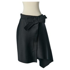 Black asymmetrical wrap skirt with bow Lanvin by Alber Elbaz SS 2013