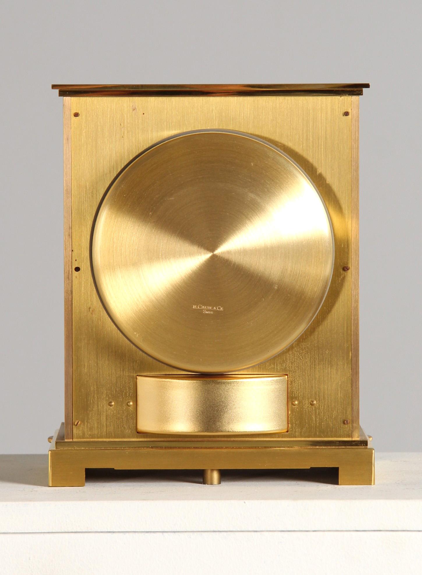 Swiss Black Atmos Clock by Jaeger LeCoultre, manufactured in 1969 For Sale