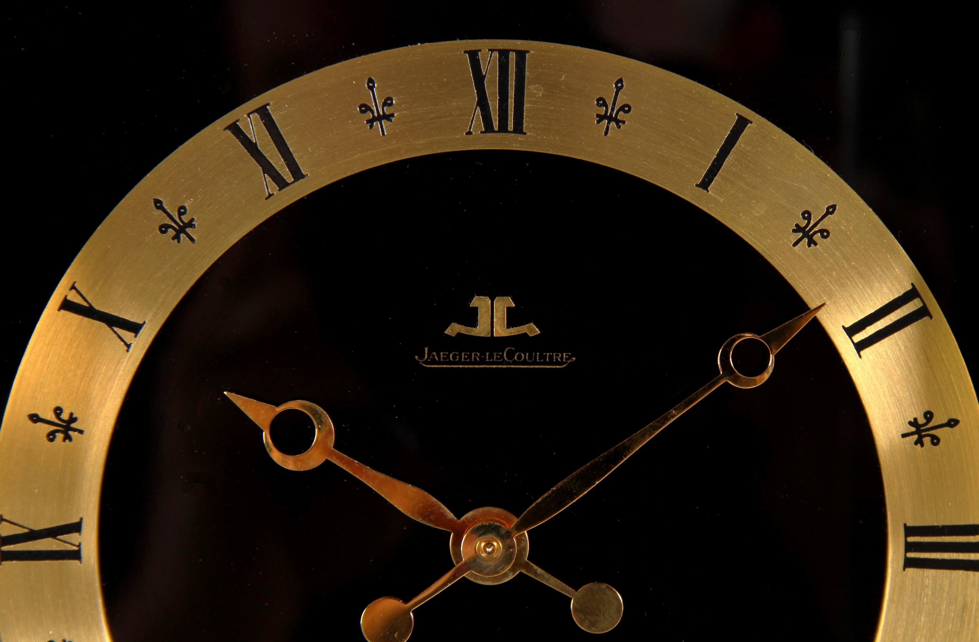 Black Atmos Clock by Jaeger LeCoultre, manufactured in 1969 For Sale 1