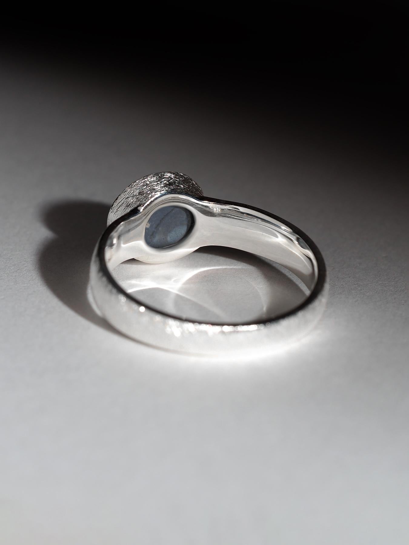 Anello d'argento con opale australiano nero 1,01ct certificato di fidanzamento con opale naturale in vendita 4