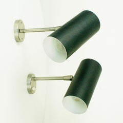 Black Austrian Midcentury Zylinder Sconce or Wall Light by J. T. Kalmar Vienna