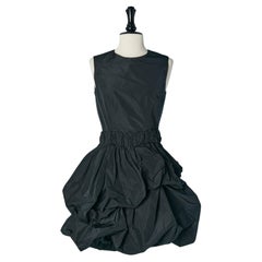 Schwarzes rückenfreies Blasen-Cocktailkleid CARVEN