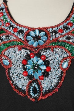 Black backless cocktail dress with embroidered neckline Valentino Miss V