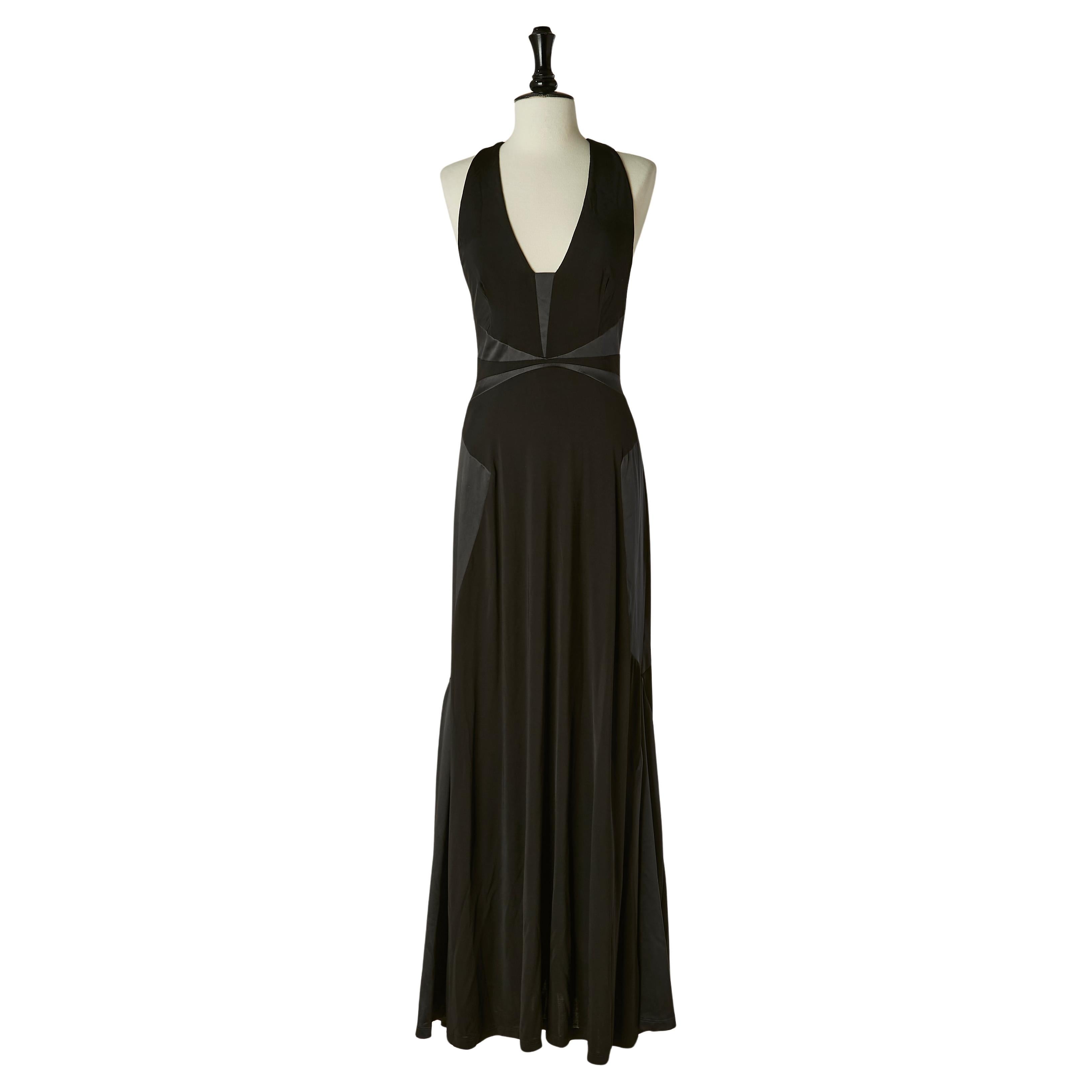 Robe du soir noire dos nu avec découpes Just Cavalli en vente