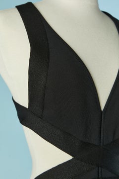 Black backless evening dress with lace inset ELIE SAAB New