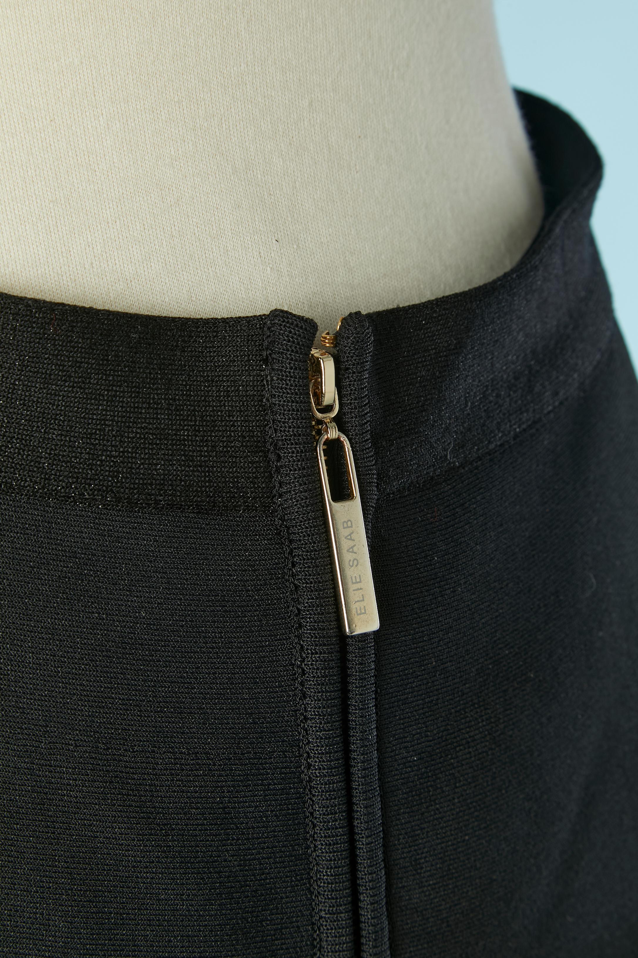 Robe de soirée noire dos nu avec empiècement en dentelle ELIE SAAB Nouveau en vente 2