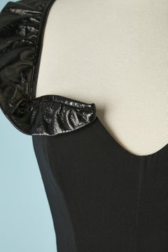 Black backless evening dress with patent leather collar Jasmine Di Milo Universe