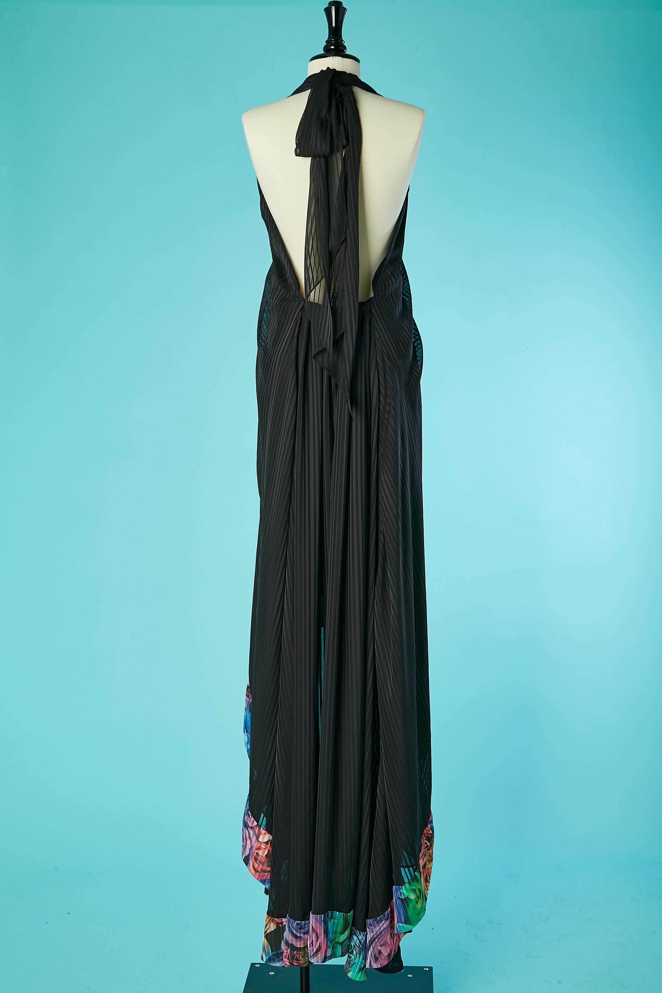 Black backless evening dress with printed edge Just Cavalli  For Sale 3