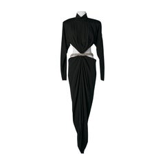 Schwarzes rückenfreies Abendkleid mit Strassstein an der Taille ALEXANDRE VAUTHIER New