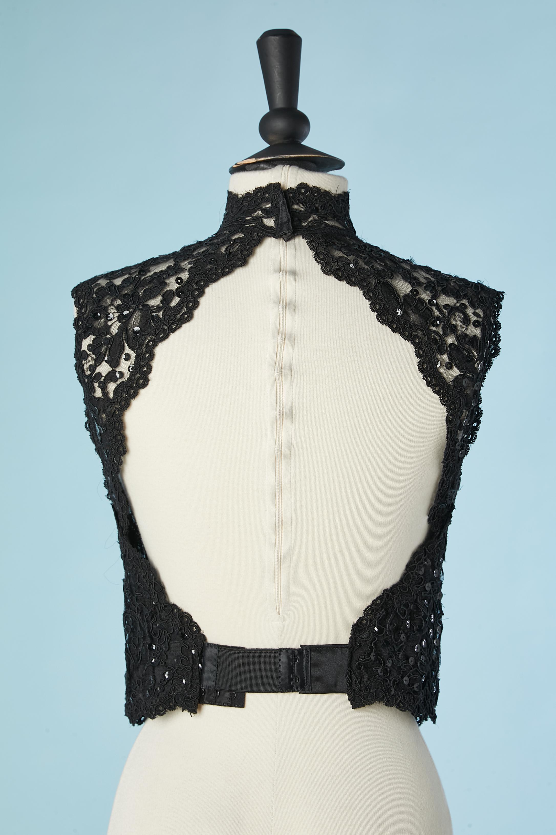 Black backless guipure corset with sequin Only Hearts  For Sale 1