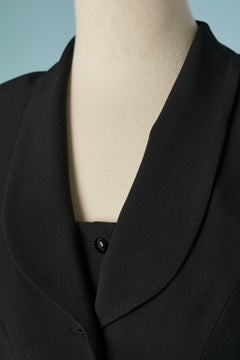 Black backless jacket and dress ensemble SUITE by CHANTAL THOMASS