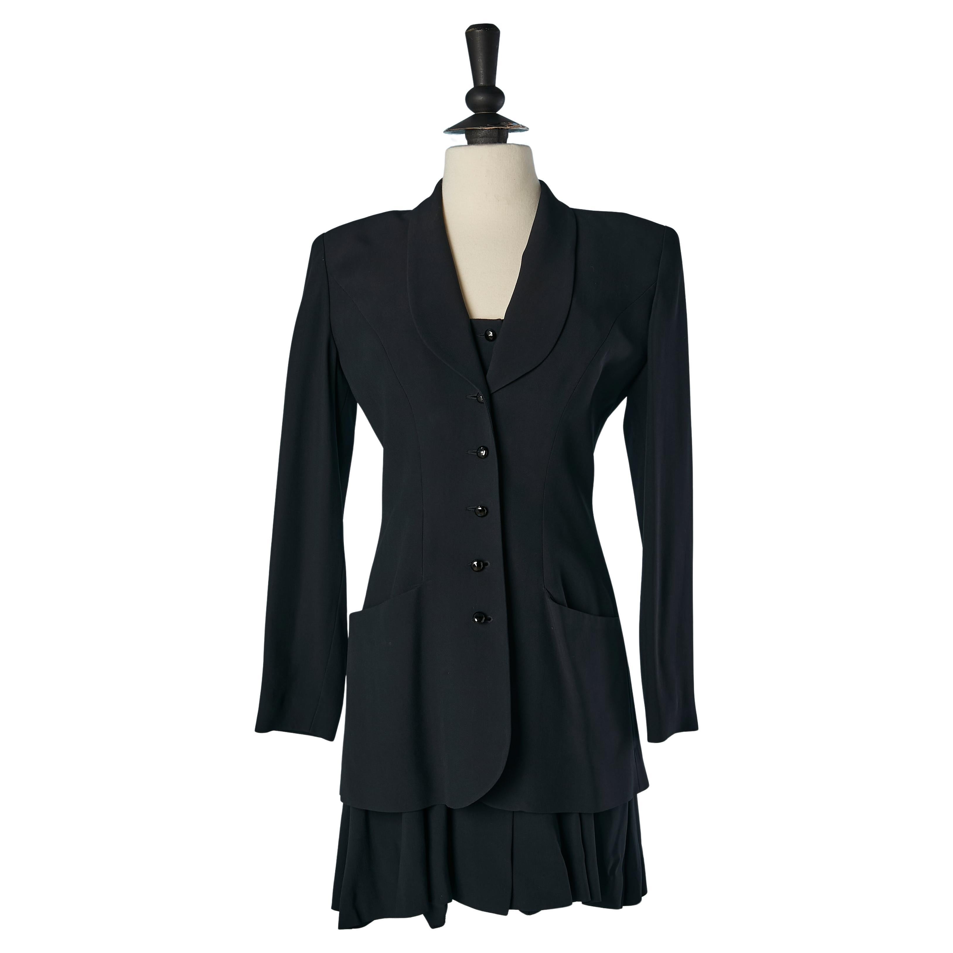 Black backless jacket and dress ensemble SUITE by CHANTAL THOMASS