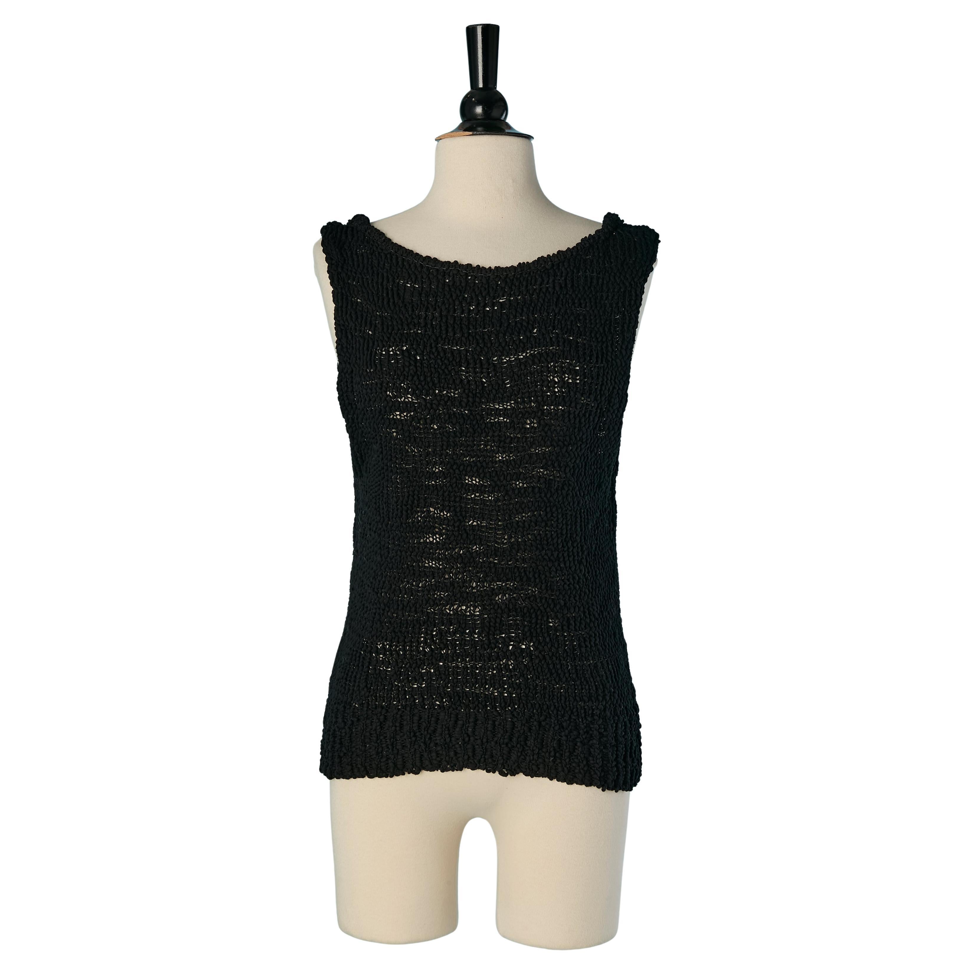 Camiseta de tirantes negra de punto sin espalda ALEXANDRE VAUTHIER en venta
