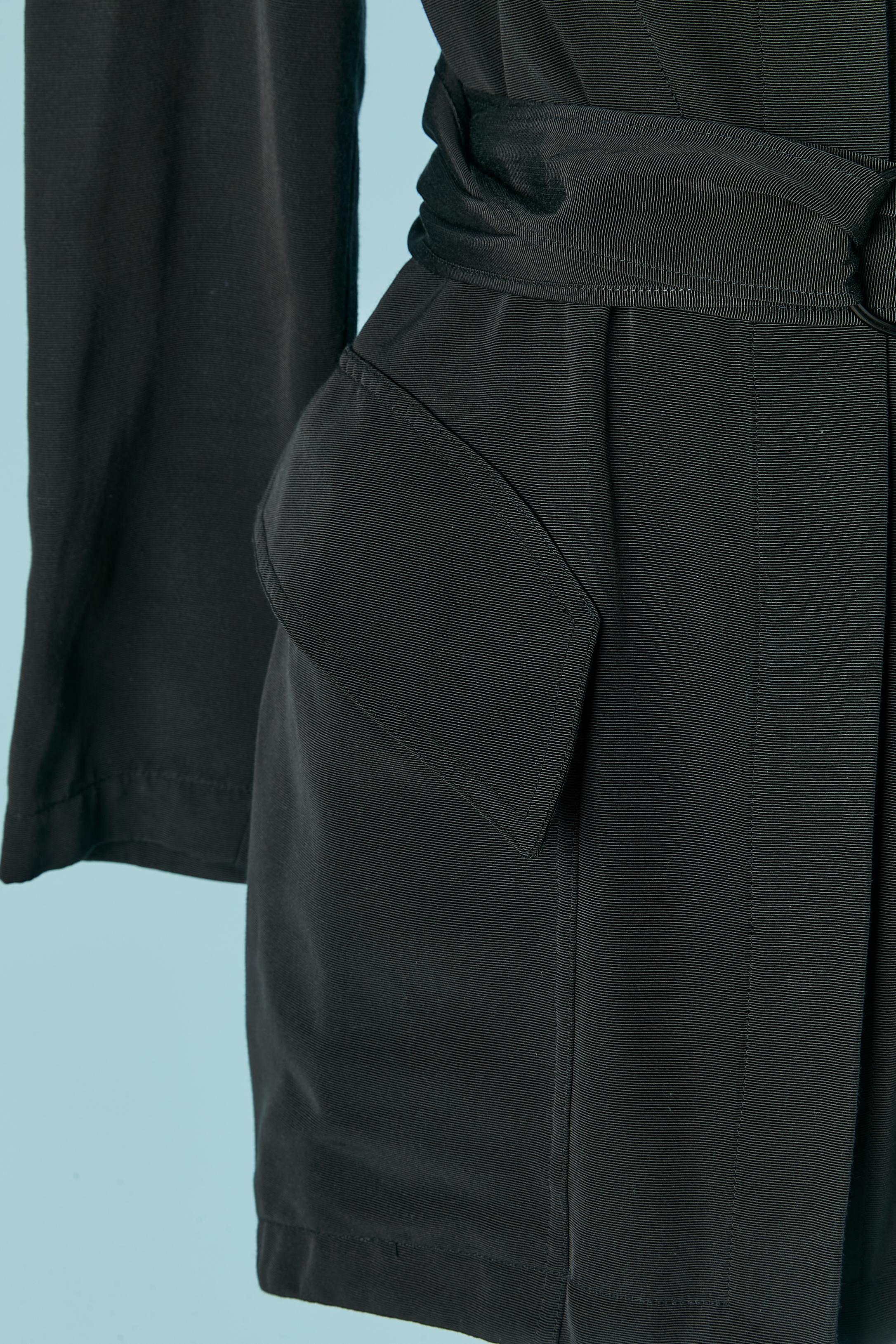 Women's Black backless long jacket ( or mini dress) THIERRY MUGLER For Sale