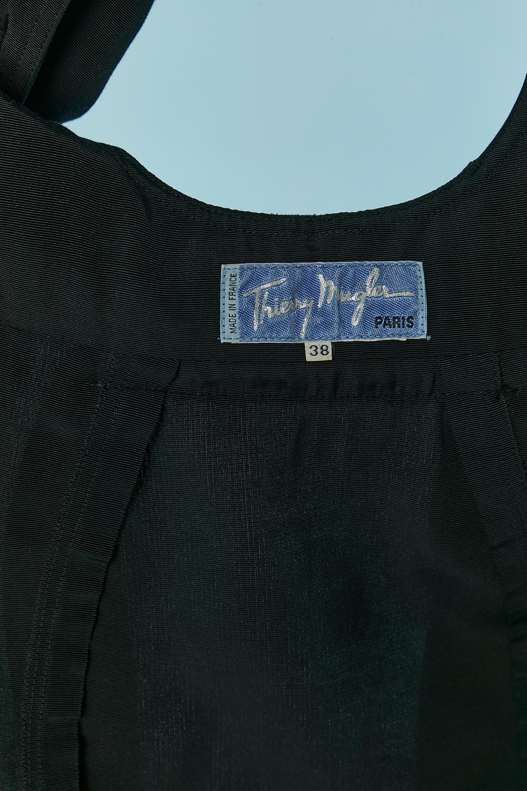 Black backless long jacket ( or mini dress) THIERRY MUGLER For Sale 4