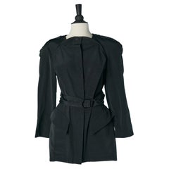Black backless long jacket ( or mini dress) THIERRY MUGLER