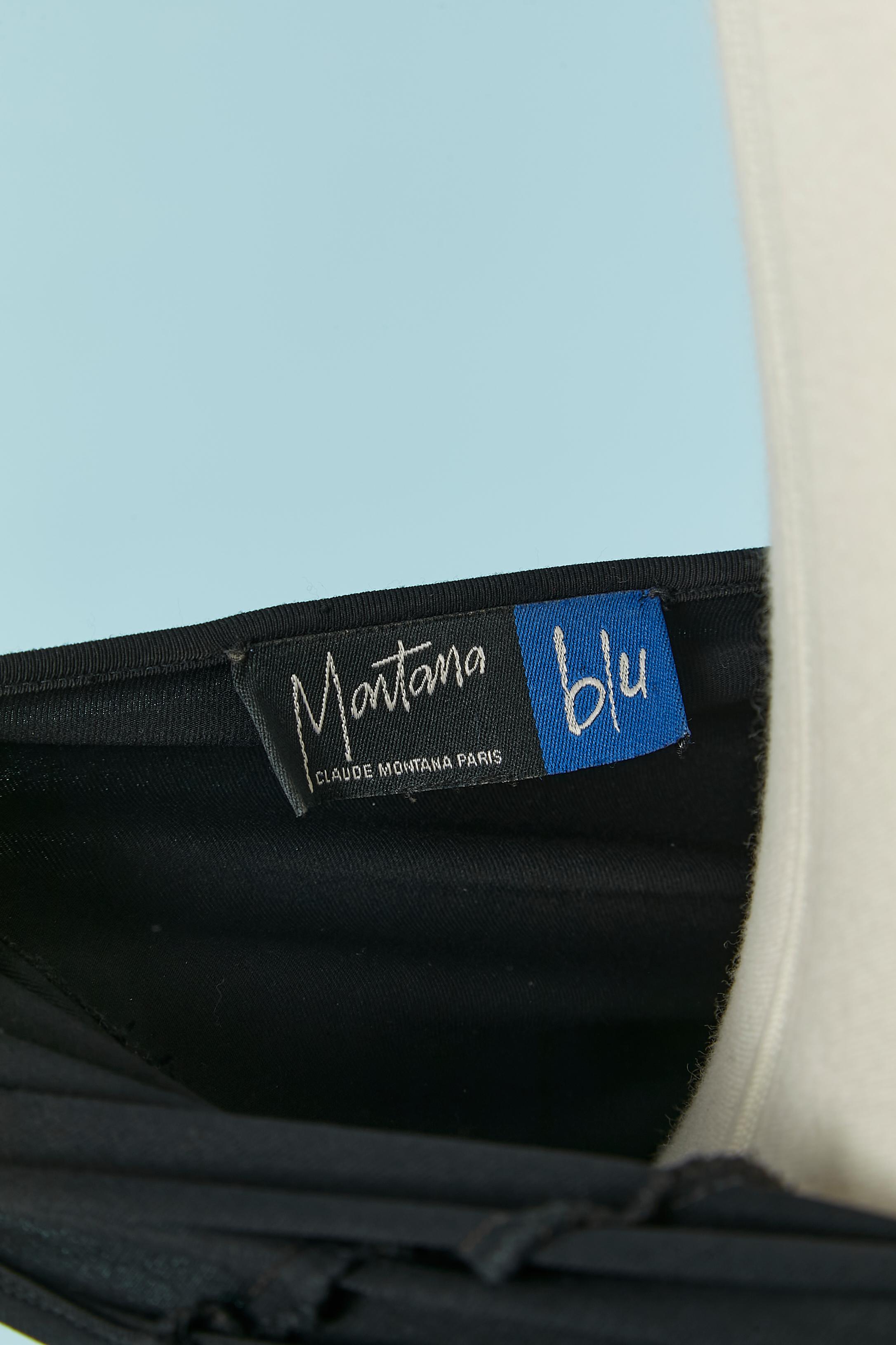 Abito lungo in jersey nero senza schienale con zip Montana BLU in vendita 2