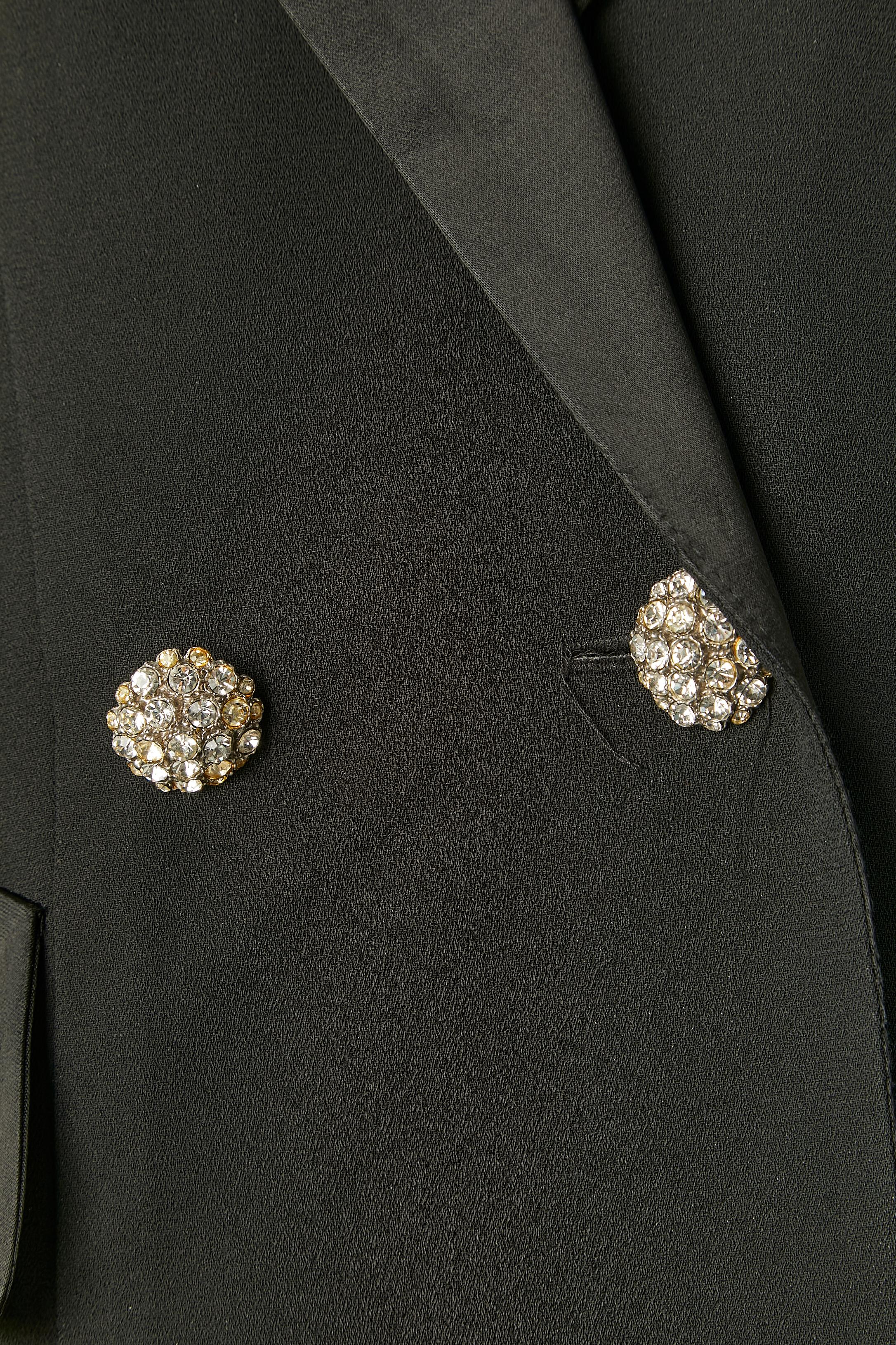 Traje Tudexo negro sin espalda en crepé de poliéster y botones de strass CACHÉ Negro en venta