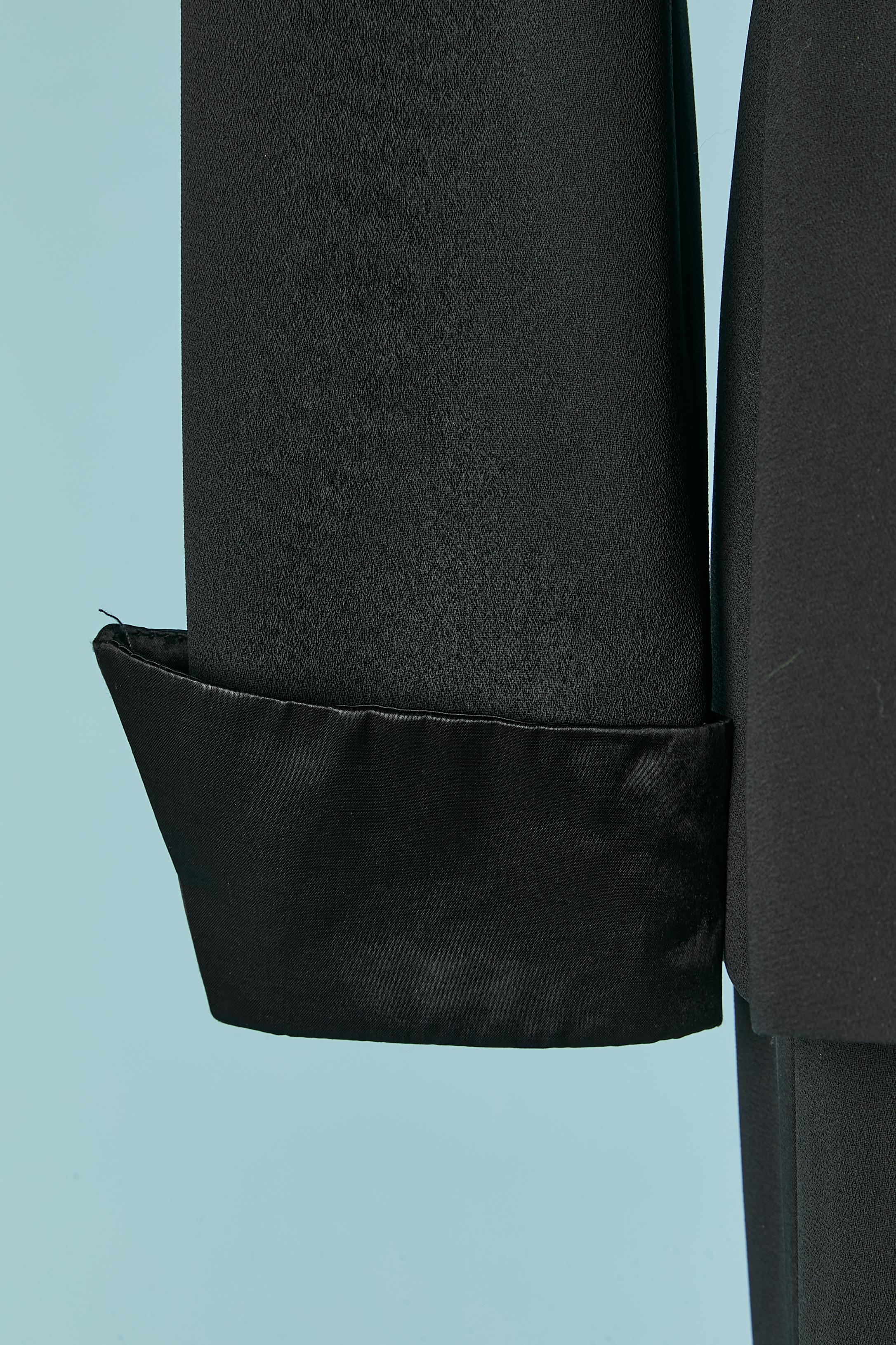 De las mujeres Traje Tudexo negro sin espalda en crepé de poliéster y botones de strass CACHÉ en venta