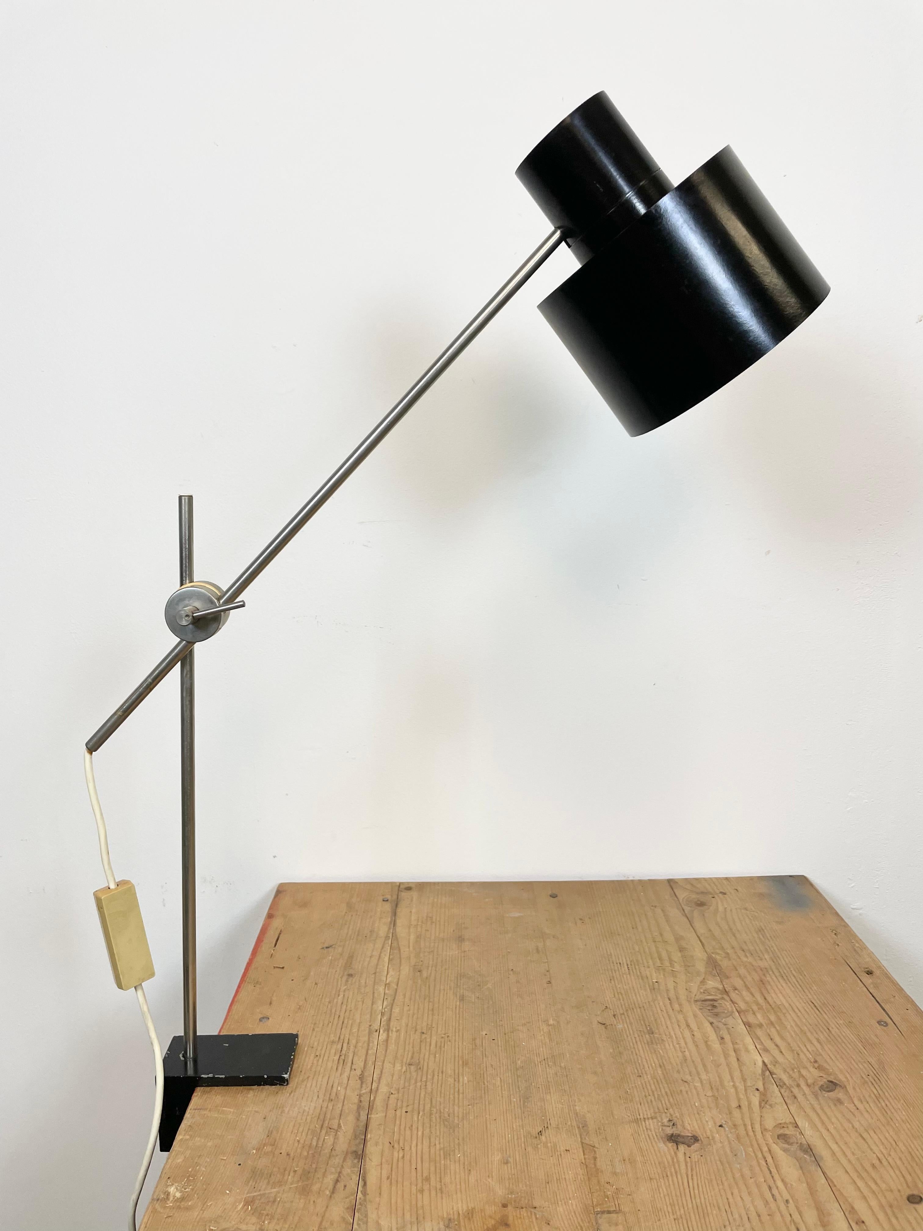 Black Bakelite Adjustable Table Lamp with Clamp Base from Elektrosvit, 1960s 4
