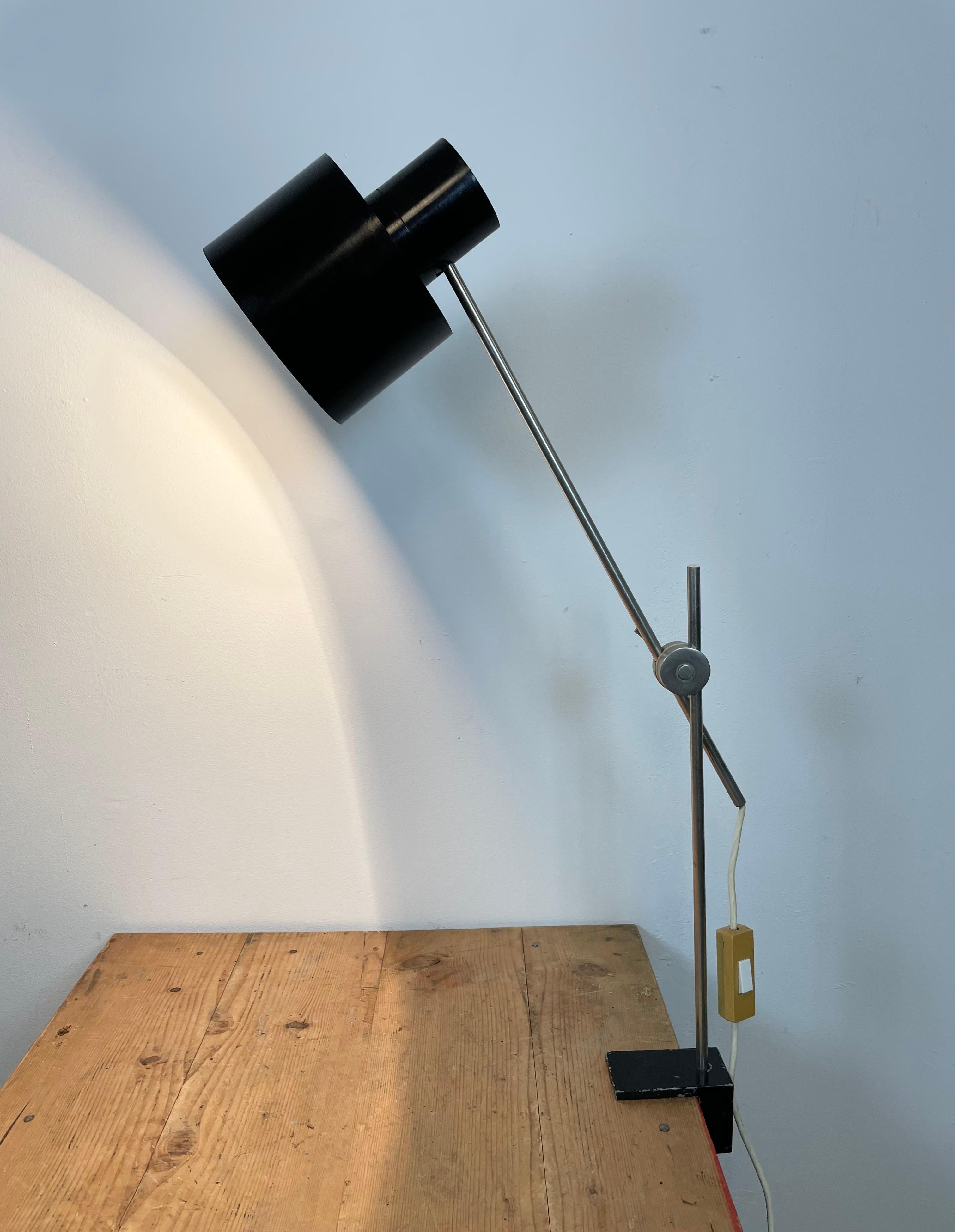 Black Bakelite Adjustable Table Lamp with Clamp Base from Elektrosvit, 1960s 8