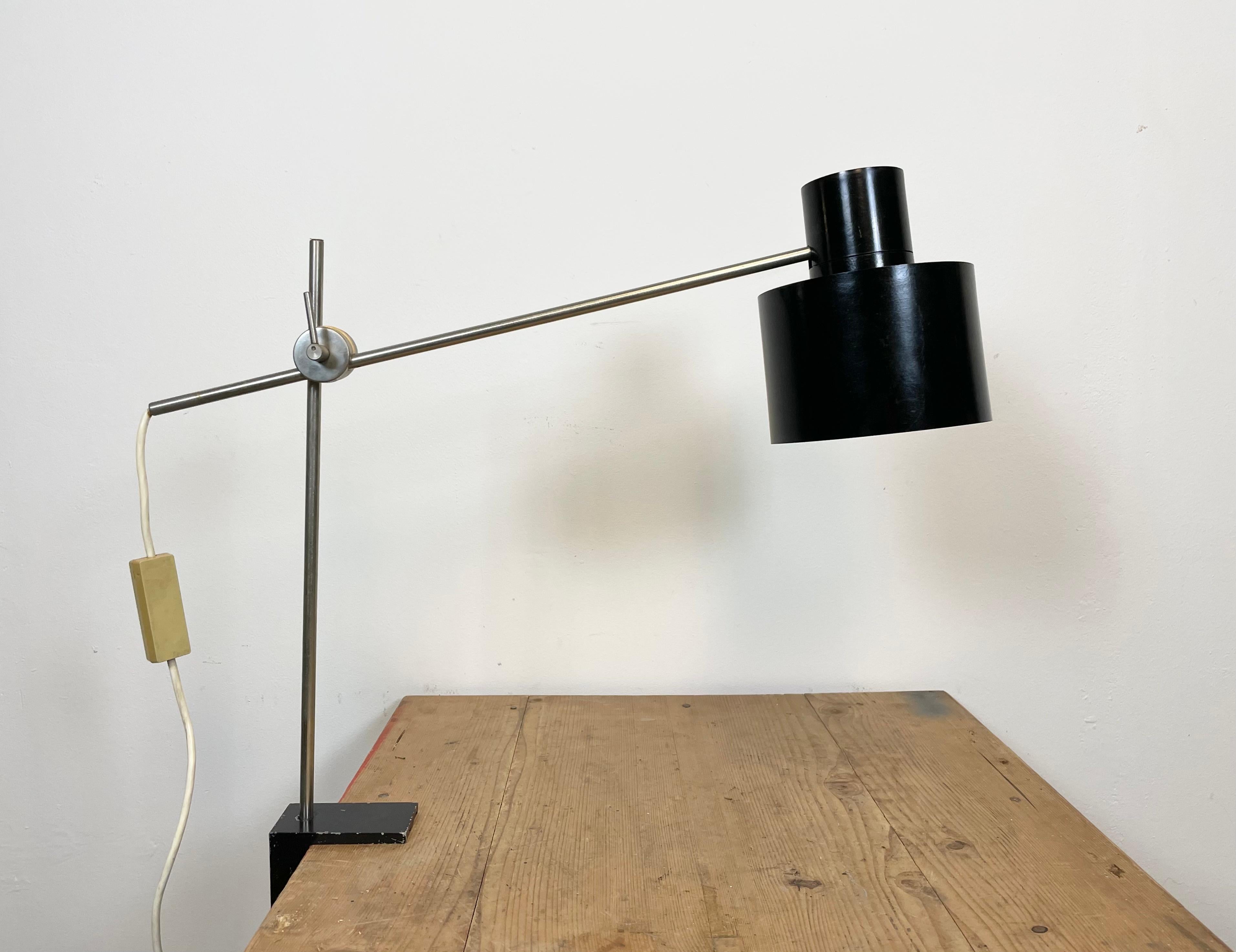 Black Bakelite Adjustable Table Lamp with Clamp Base from Elektrosvit, 1960s 10