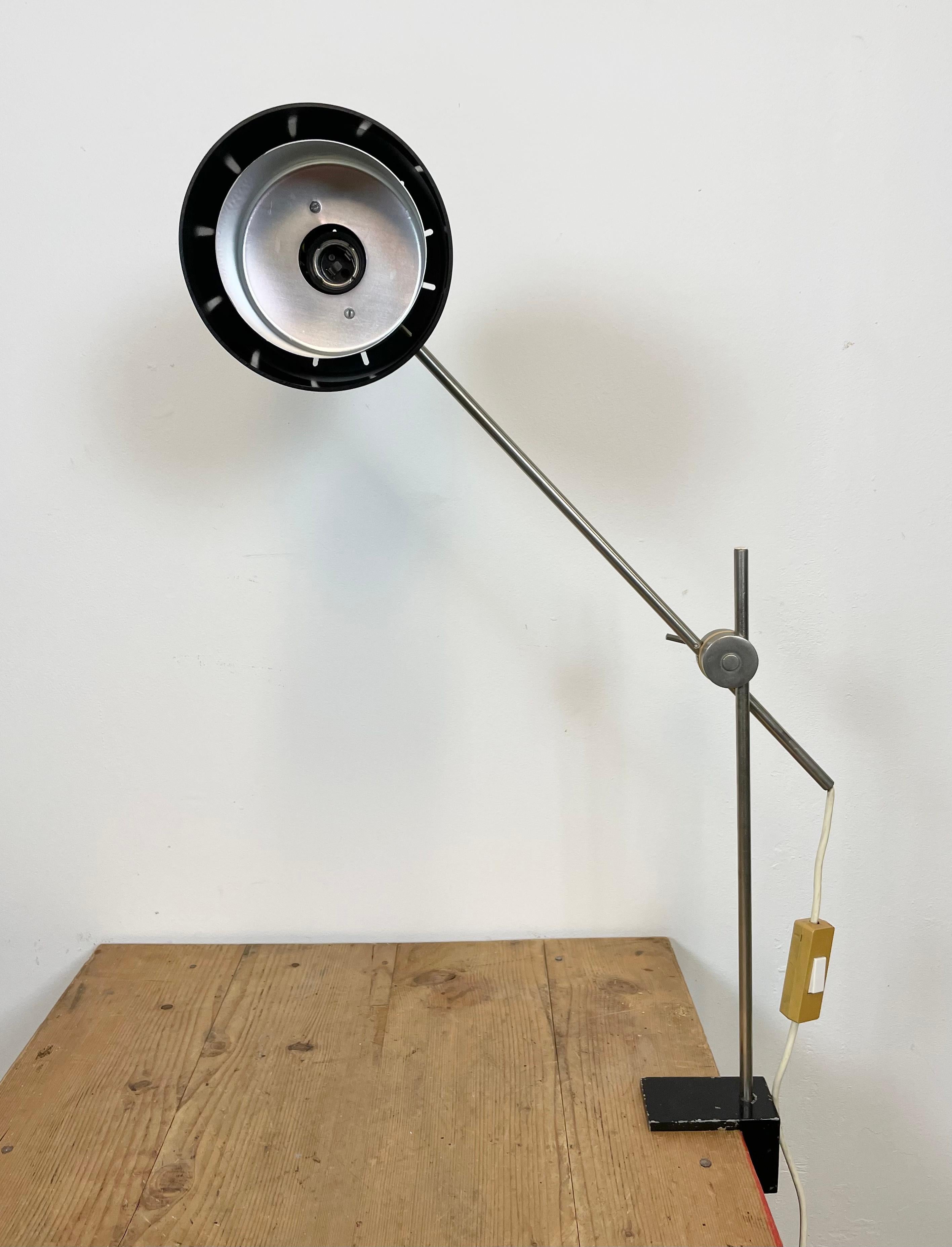 Black Bakelite Adjustable Table Lamp with Clamp Base from Elektrosvit, 1960s 2