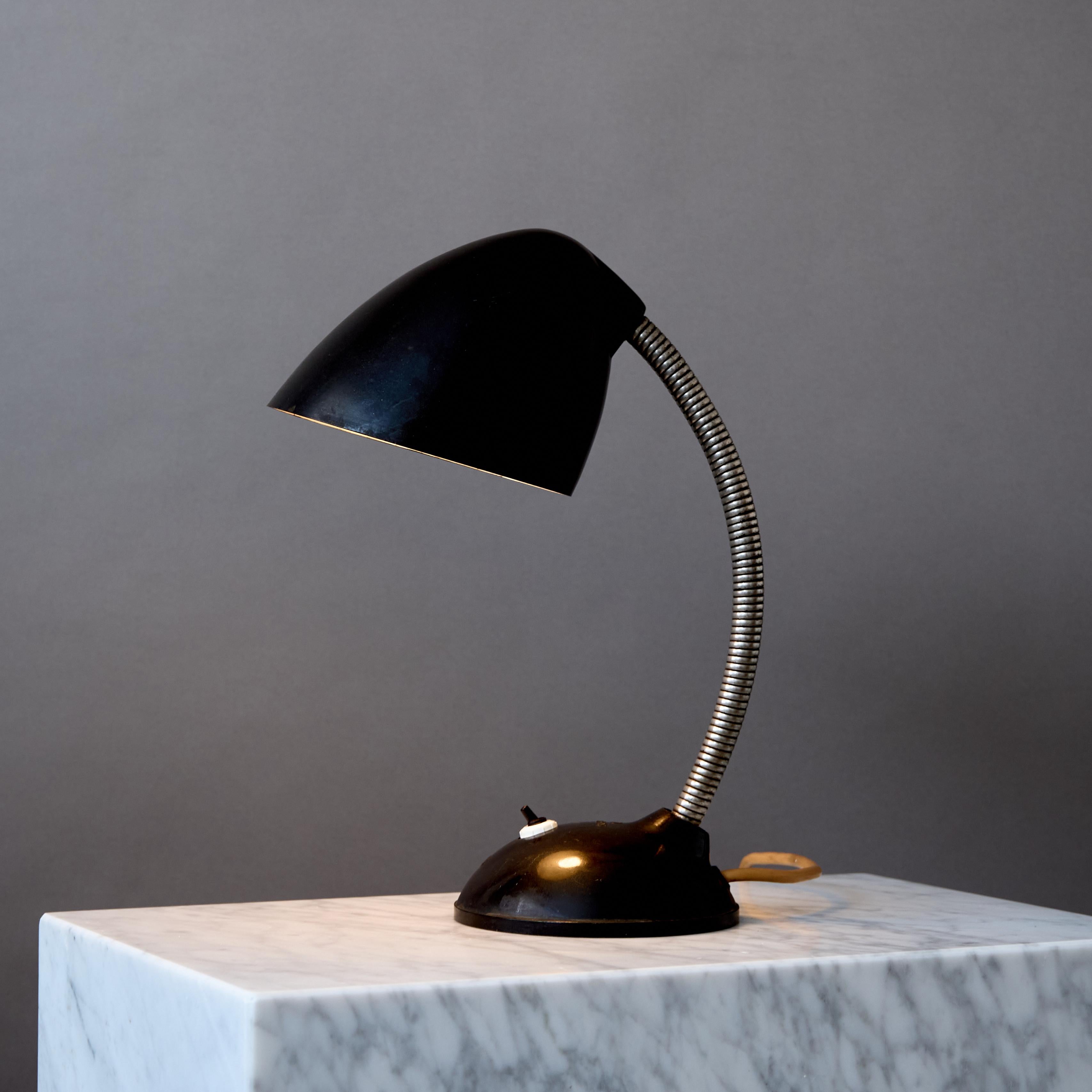 Czech Black Bakelite Midcentury Table Lamp by Eric Kirkman Cole for Elektrosvit, 1940s For Sale