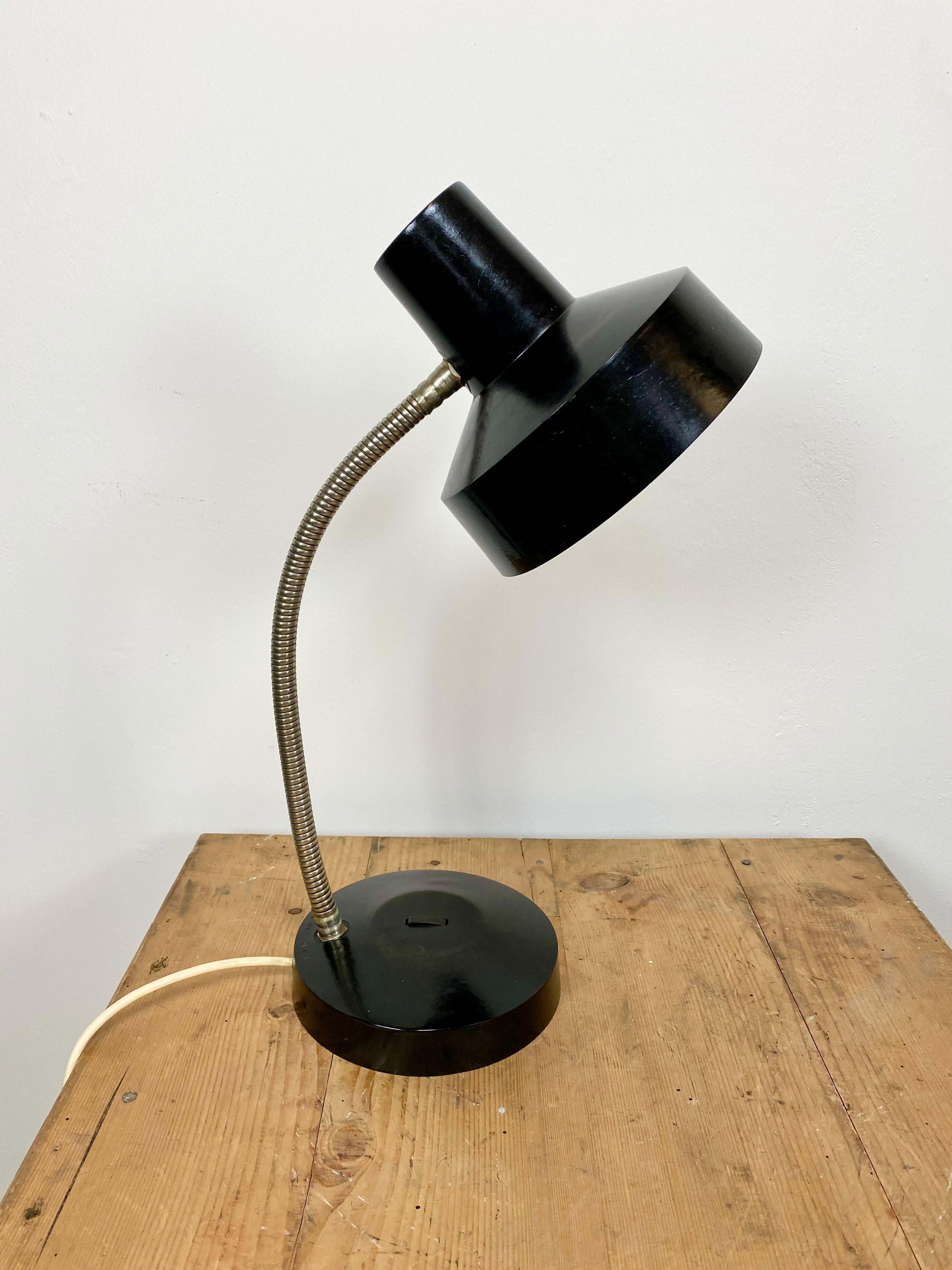 Industrial Black Bakelite Table Lamp, 1960s For Sale