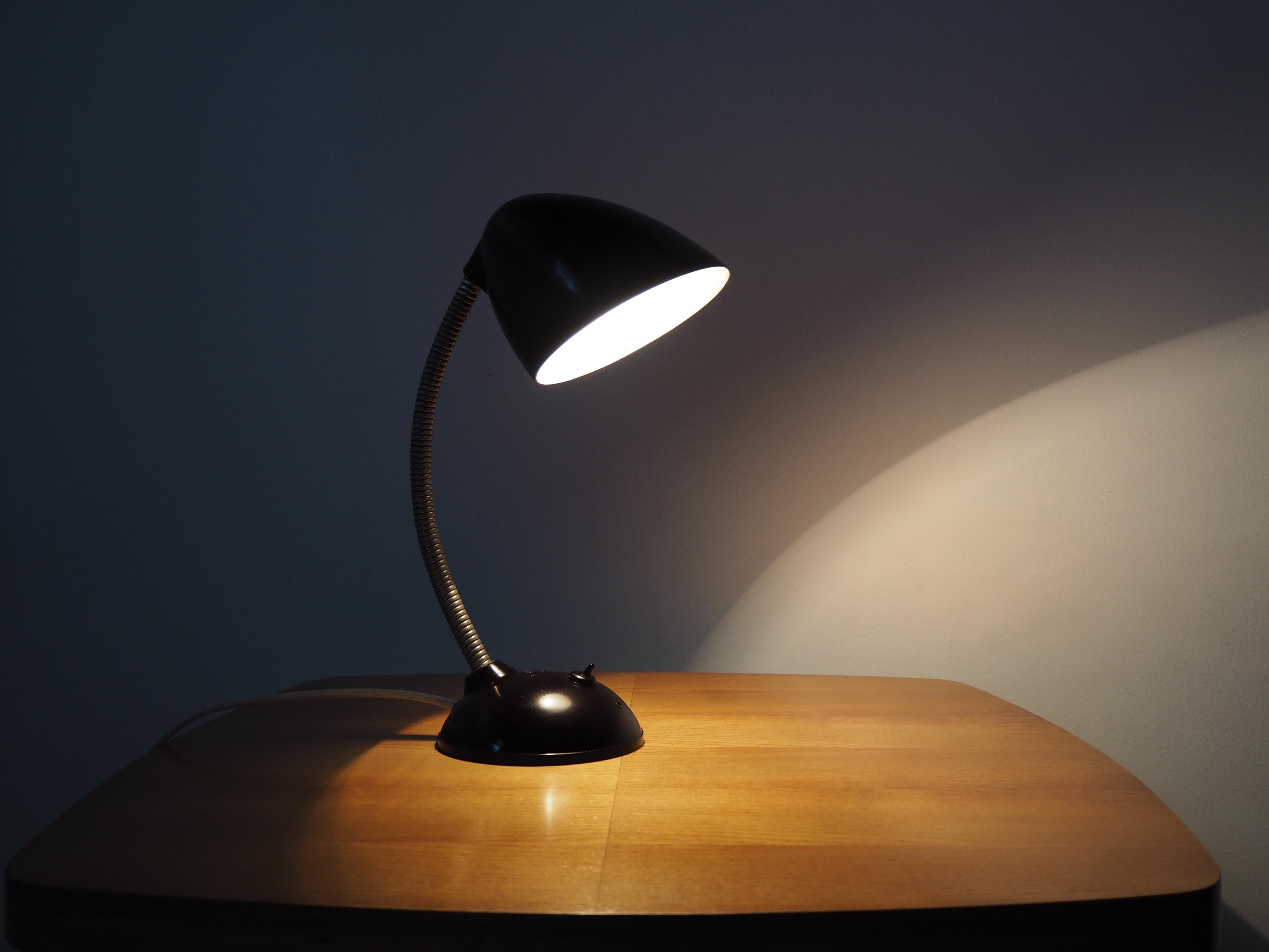 Black Bakelite Table Lamp by Eric Kirkman Cole, Czechoslovakia, 1950s 2